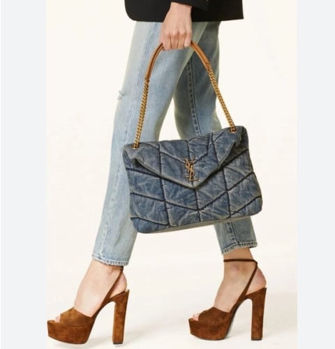 💕 생** 데님 퀄팅 푸퍼백