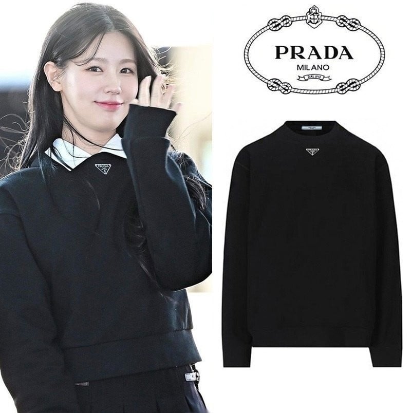 ⚫ 2025FW 프*다 트라이앵글 넥플레이트 커플 맨투맨 ⚫