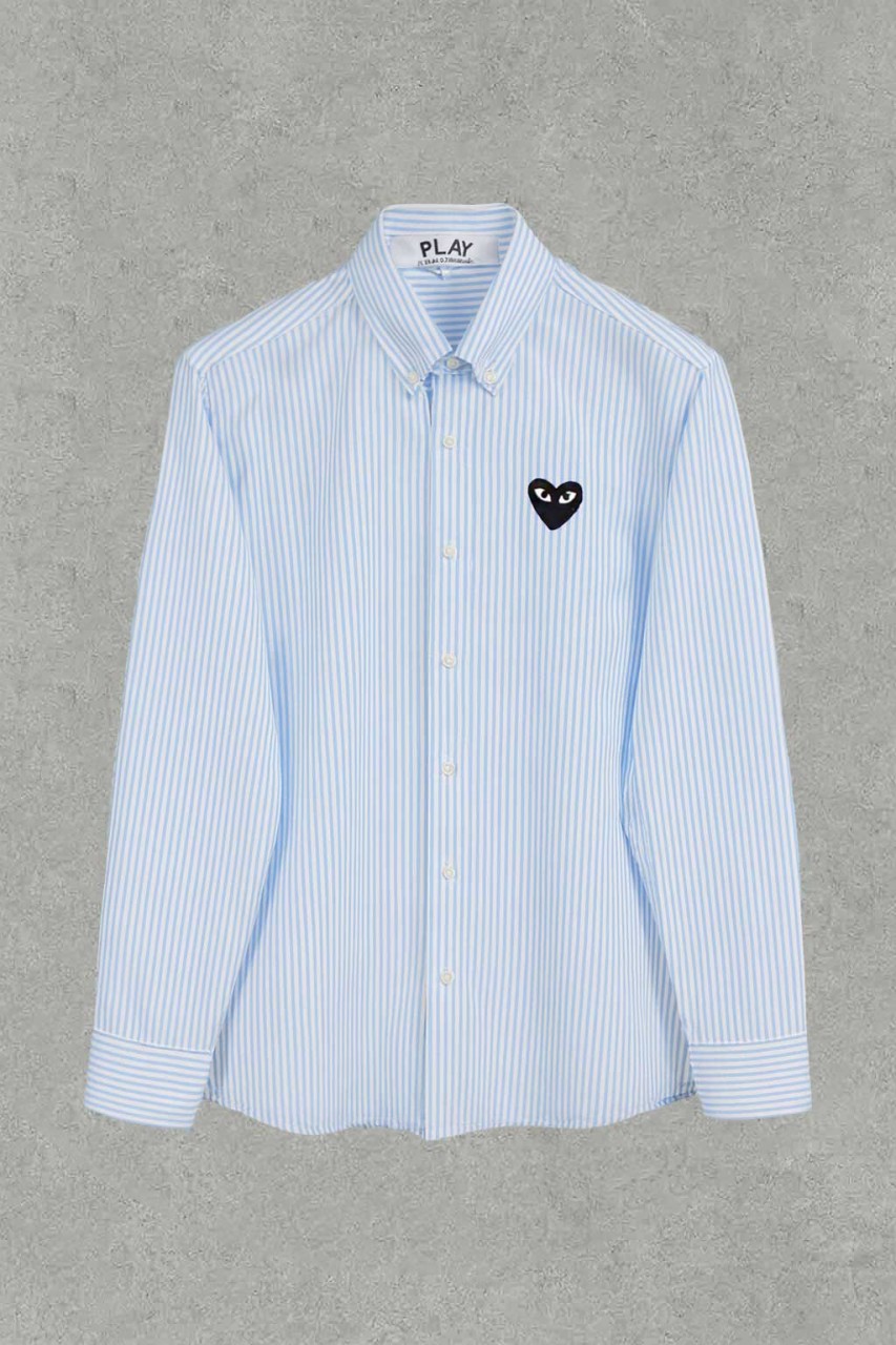 꼼데가르송 블랙 하트 버튼 다운 포플린 셔츠