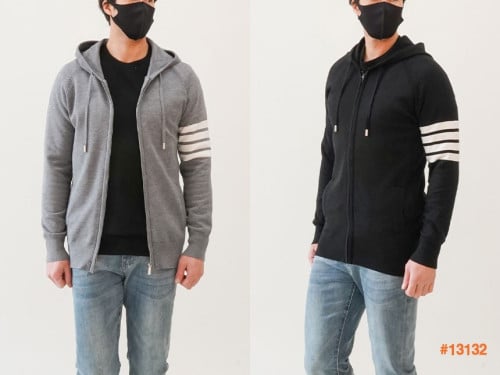 🔆 [THOM BROWNE] 톰브라운 남성 스트링 후드 4선완장 니트가디건 🔆