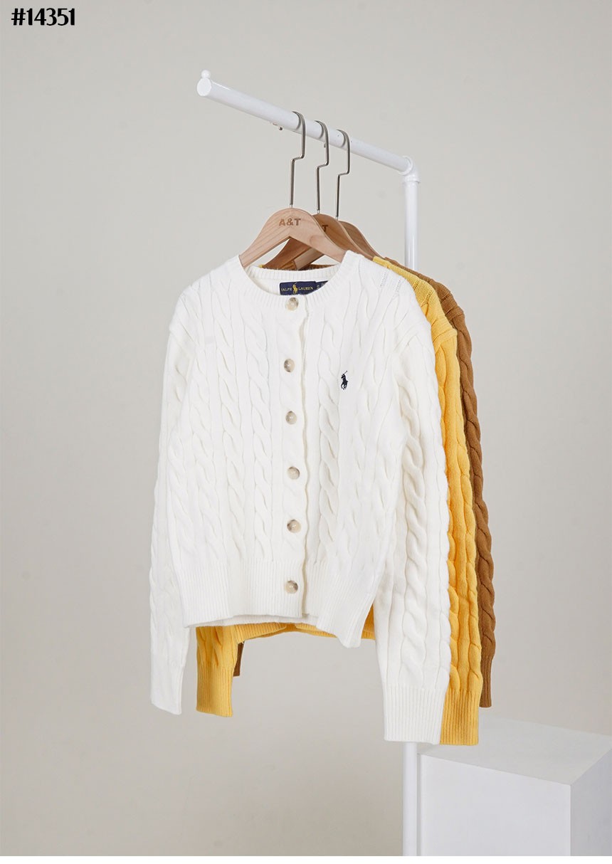 🔆 [Polo Lalphlauren] 폴로 랄프 로렌 여성 꽈배기 울 블렌드 니트 가디건 🔆