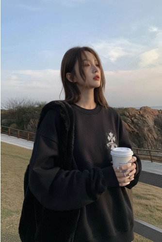 💕 크* 십자가 레터링 자수 워싱 맨투맨 ➡️수입최고급(남녀공용)