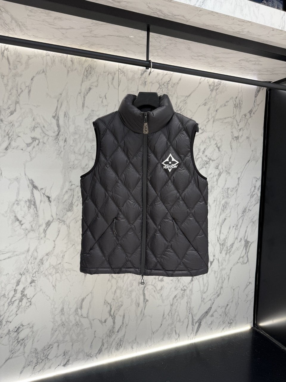 💕 루* 7303 다이아몬드 립스탑 퍼퍼 질레 베스트 구스다운 패딩조끼