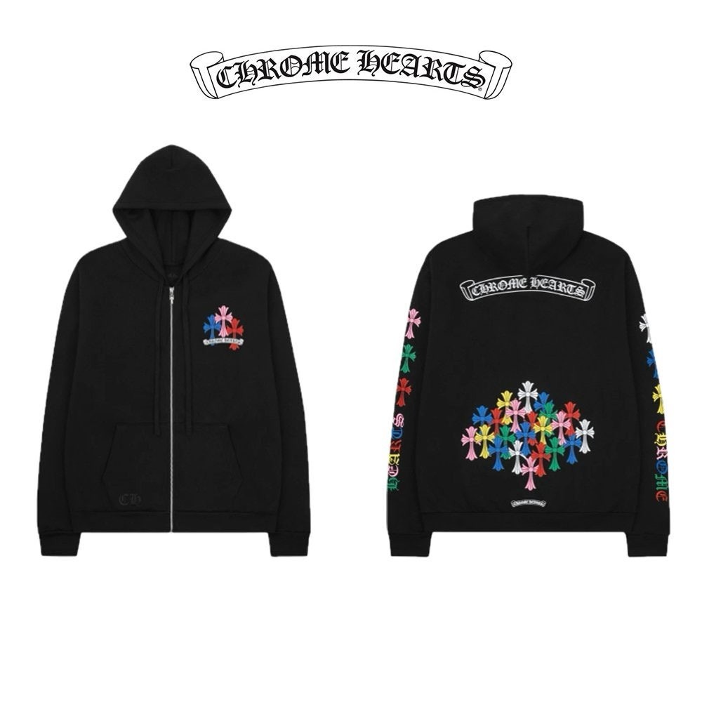 💕 크* 멀티컬러 크로스 후드집업(블랙)