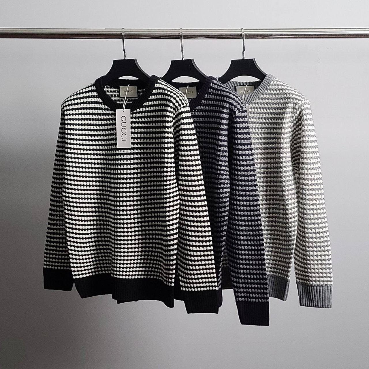 💕 구* 체스패턴 와플 니트