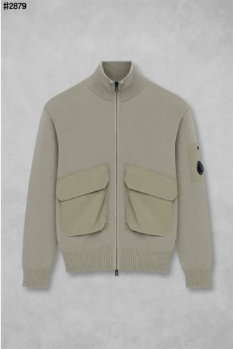 🍀 [C.P COMPANY] 씨피컴퍼니 씨피컴퍼니 코튼 믹스드 봄버 니트 풀집업 자켓 🍀