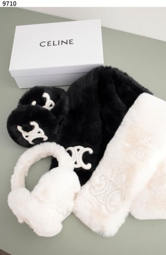 #셀린느 [CELINE] 와일드 로고 심플 퍼 넥 워머 귀마개 2종 세트 신상입고💢 #머플러 #귀마개 #세트 #9710