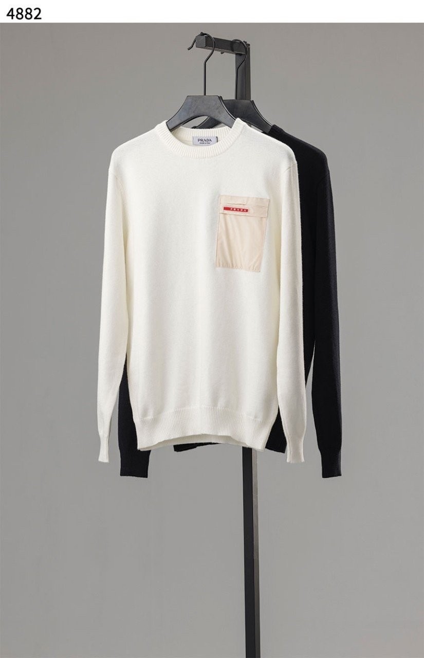 PRD 포켓 레드로고 크루넥 스웨터