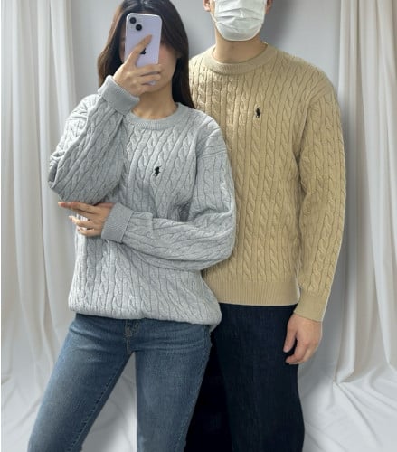 <폴로 꽈배기 니트>