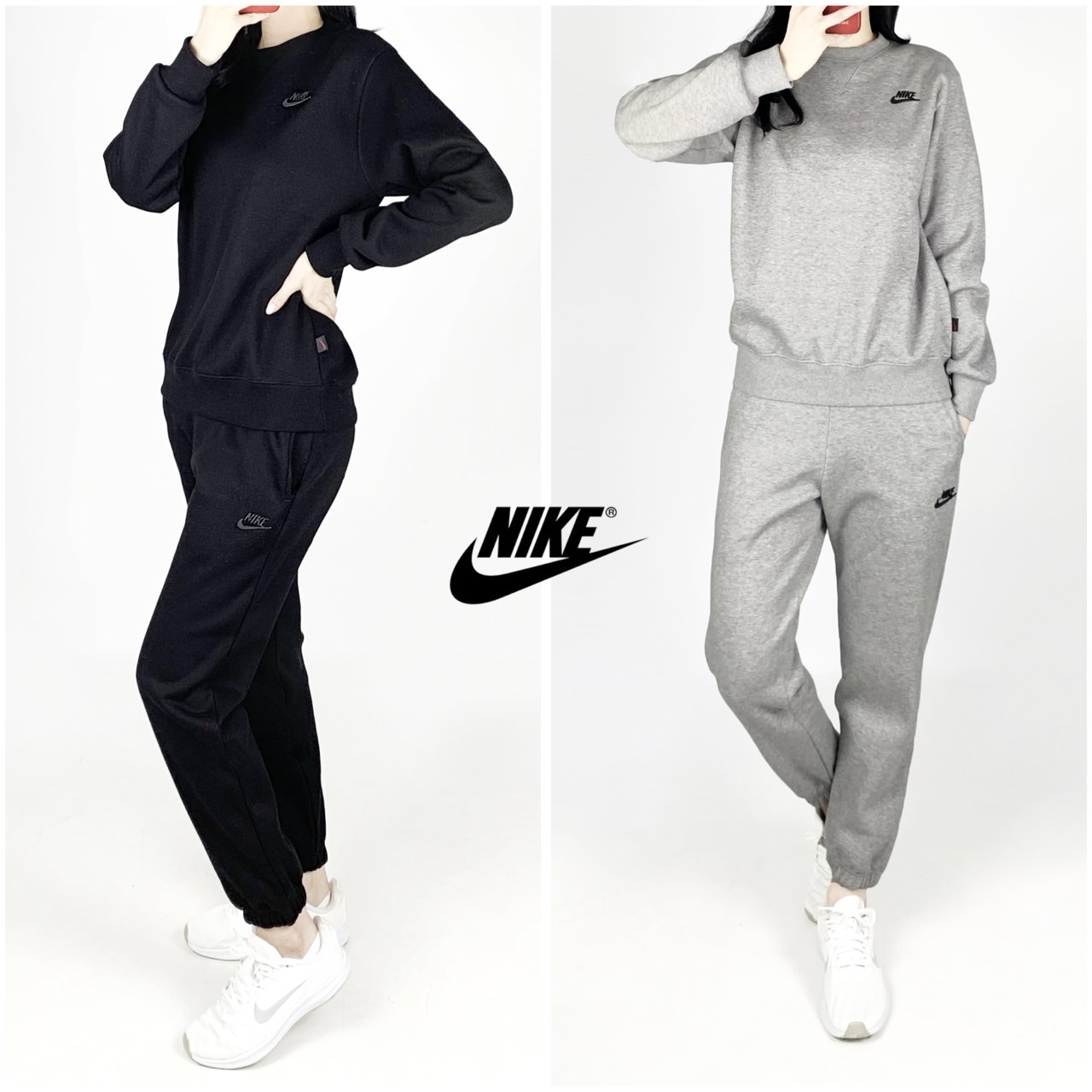 <나이키 기모 맨투맨 조거 세트>