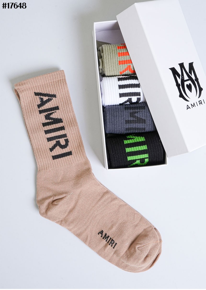 🔆 [AMIRI] 아미리 로고 플레이 코튼 앵클 삭스 5PCS 셋 🔆