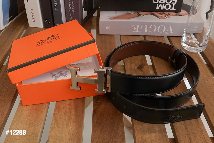 🔆 [HERMES] 에르메스 소가죽 H스틸로고 양면 벨트 (컷팅식) 🔆