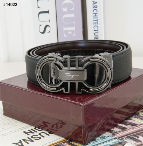 🔆 [ferragamo] 페레가모 더블 간치니 블랙 레터링 남성 자동벨트 🔆