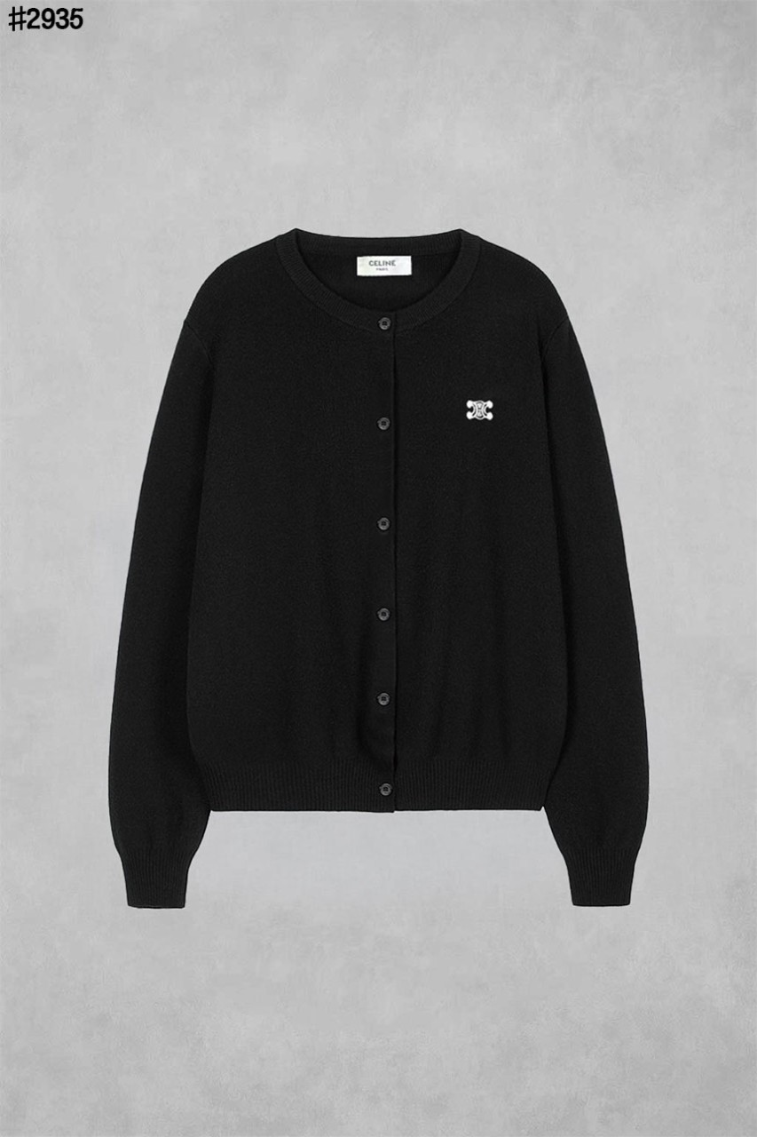 🍀 [CELINE] 셀린느 트리옹프 자수 로고 라운드넥 니트 가디건 🍀
