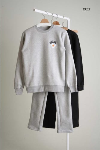 🔆 [STUSSY] 스투시 플라워 기모 맨투맨 상하의 셋🔆