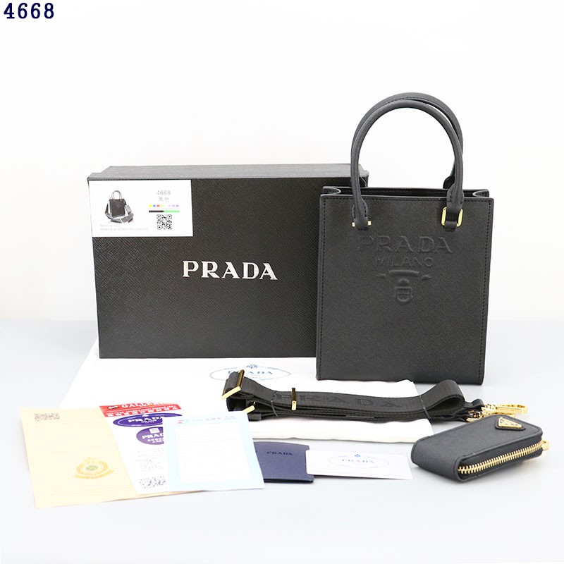 👹프라다 4668 각인로고 레더 토트 & 크로스백👹