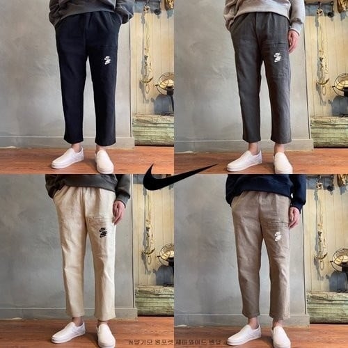 💕 나** 트리플 나염 양기모 원포켓 세미와이드 밴딩 팬츠