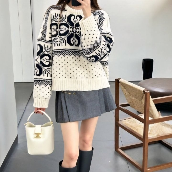 💕 셀** 페어 아일 크루넥 스웨터 (여성)