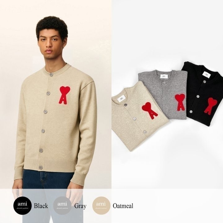 💕 아* 드 꾀흐 패치 라운드 니트 가디건