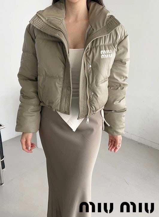 💕 미*** 크롭 레더 하이넥 숏 패딩점퍼