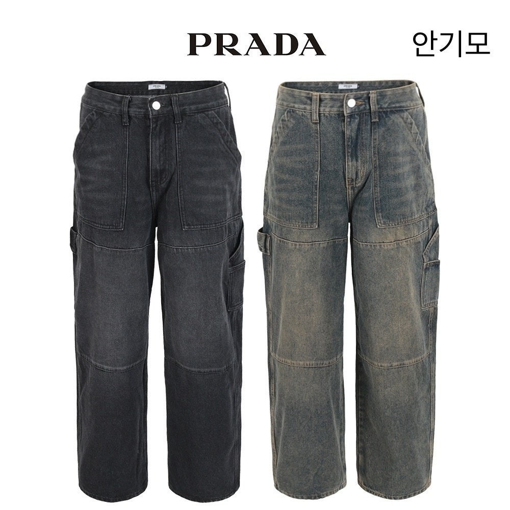 💕 프** 안기모 벌룬와이드 솔트워싱 카펜더 팬츠