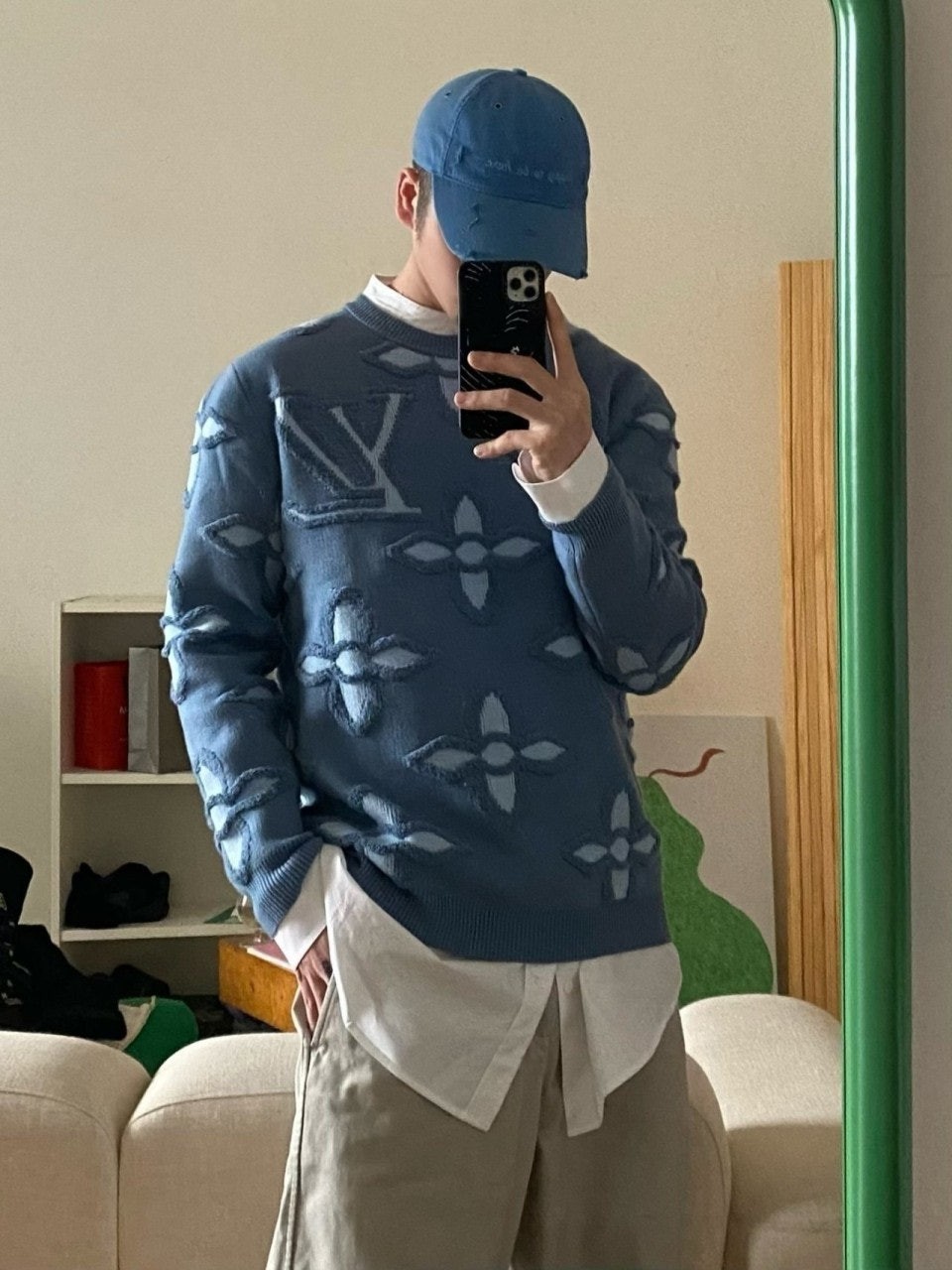 💕 루* 엠보 모노그램 니트