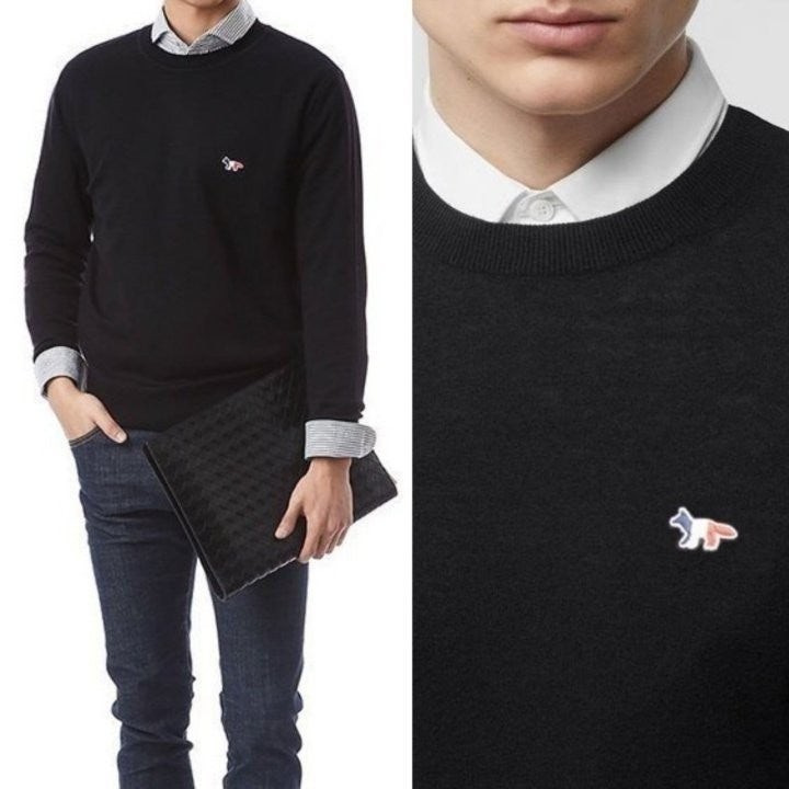 💕 메* 키츠네 트리컬러 라운드니트 (남성)