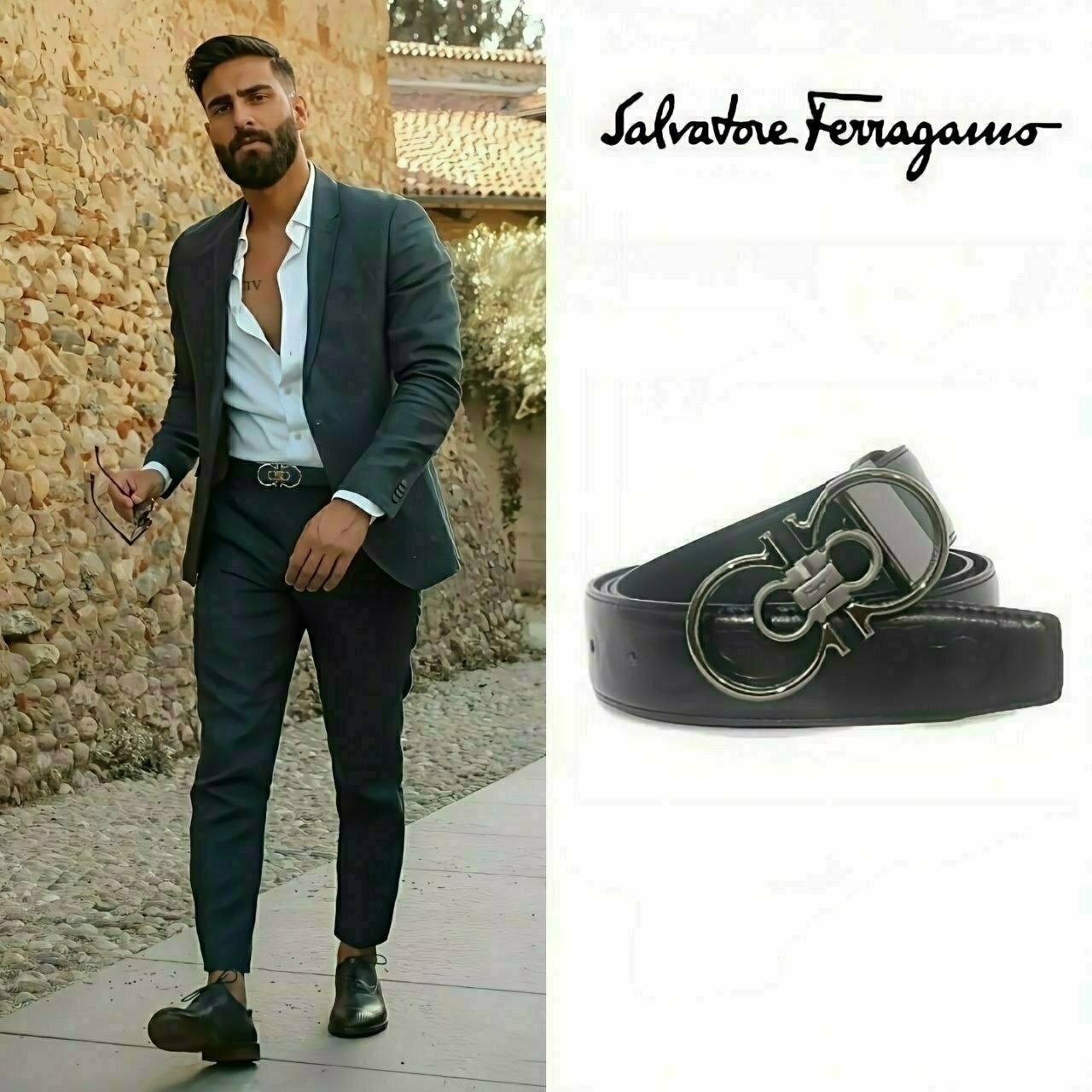 💕 페*** 투 버클장식 벨트