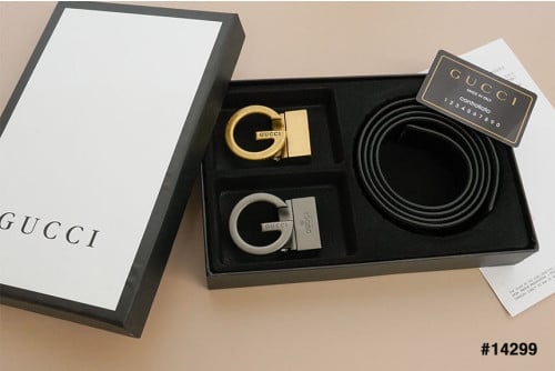 🔆 [GUCCI] 구찌 남성용 투버클 G로고 스트랩 벨트셋 🔆