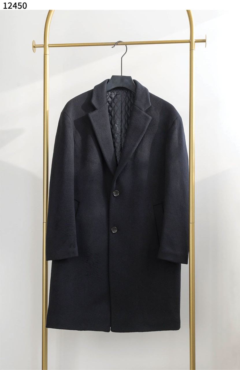 #아미 [AMI] 남성 블랙 세미오버핏 캐시미어 블렌드 싱글 코트 신상입고💢 #상의 #자켓 #12450