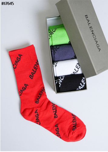 🔆 [BALENCIAGA] 발렌시아가 로고 플레이 코튼 앵클 삭스 5PCS 셋 🔆