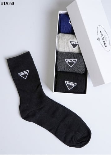 🔆 [PRADA] 프라다 삼각 로고 패치 코튼 앵클 삭스 5PCS 셋 🔆