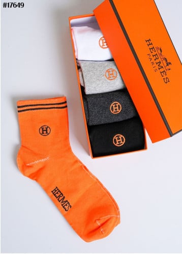 🔆 [HERMES] 에르메스 H 자수 로고 코튼 앵클 삭스 5PCS 셋 🔆