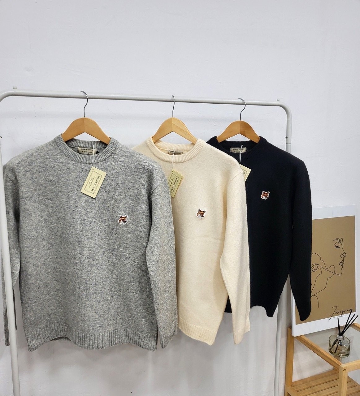 MG 폭스헤드 울캐시미어 라운드 니트