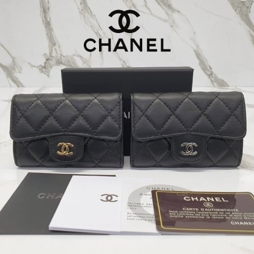 #SD#샤넬 클래식 램스킨 똑딱이 카드지갑