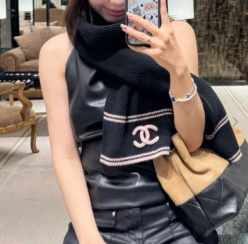 #F #샤넬 핑크 캐시미어 머플러