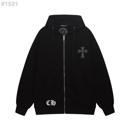 #크롬하츠 대거 포인트 레더 크로스 후드 집업 자켓