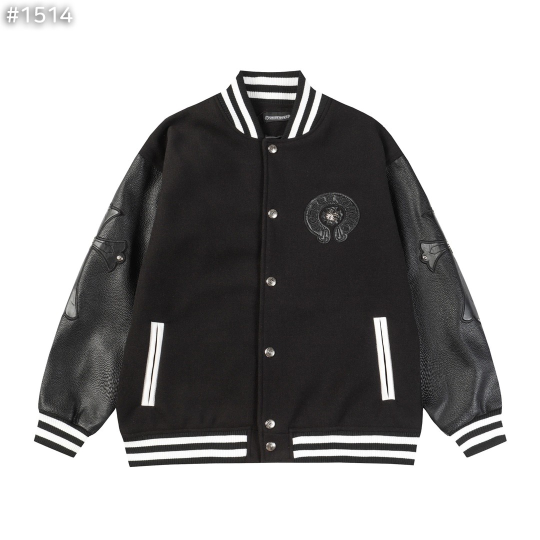 #크롬하츠 크로스 레더 홀스슈 바시티 자켓