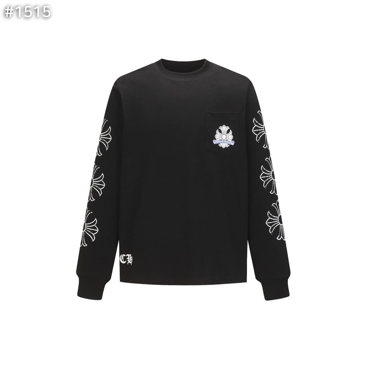 #크롬하츠 포켓 홀스슈 크루넥 롱 슬리브 티셔츠