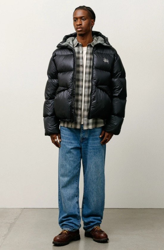 #스투시 마이크로 립스탑 다운 파카 팬텀블랙