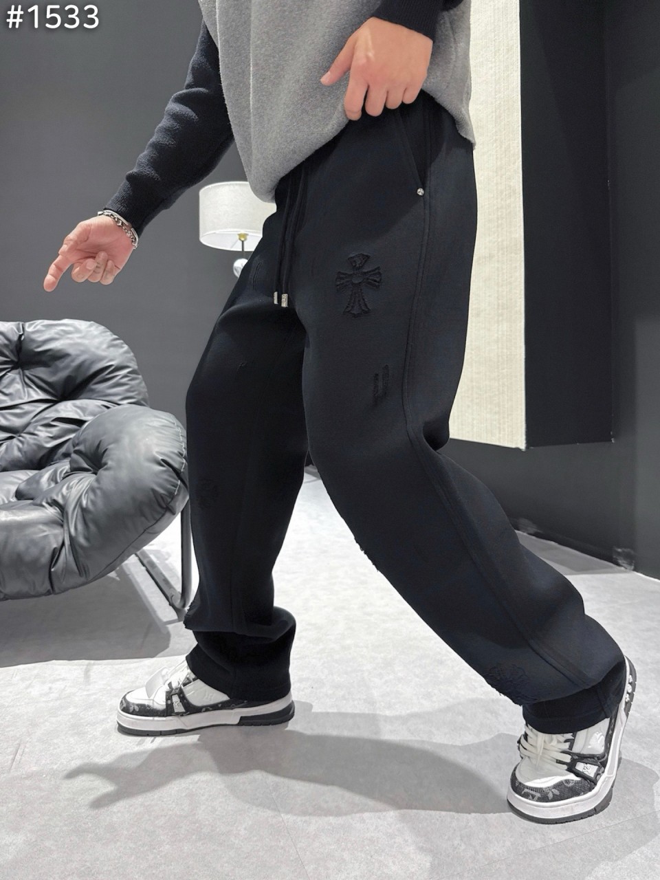 #크롬하츠 홀스슈 포켓 크로스 스웻 팬츠