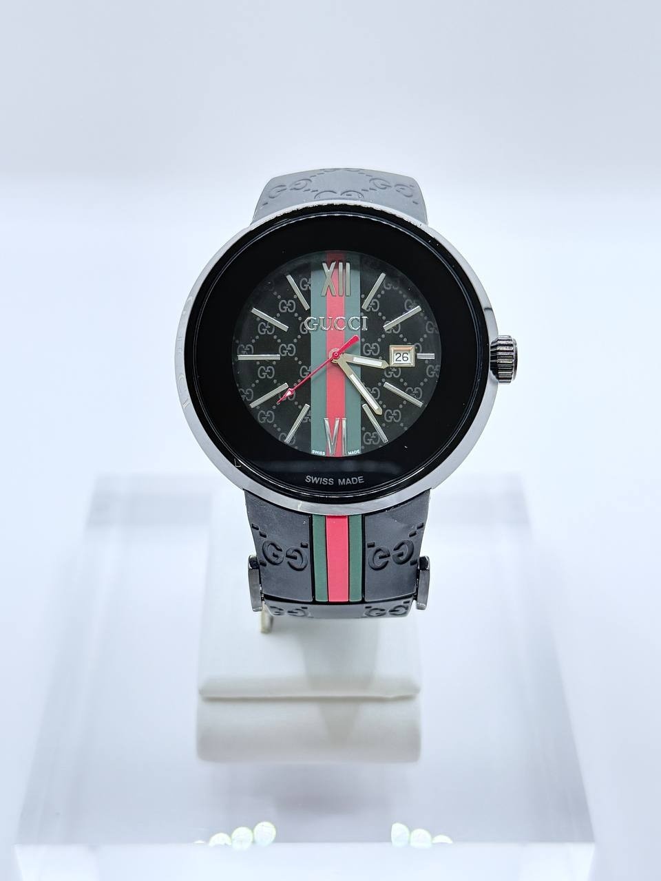 구찌 GCH01 클래식 워치 블랙 다이얼 시계