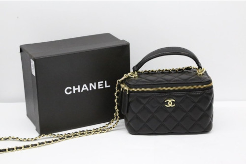 샤넬 베니티 금장 탑핸들백