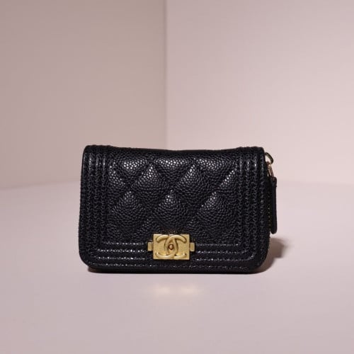 샤넬 22 보이 캐비어 금장 지퍼 카드지갑