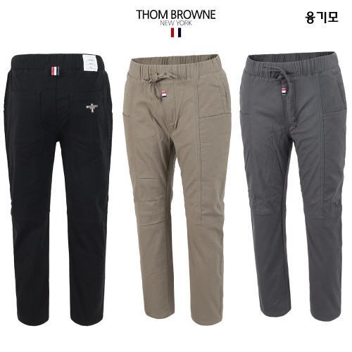 톰브라운 융본딩 바이오 워싱 스판 밴드 배기핏 팬츠