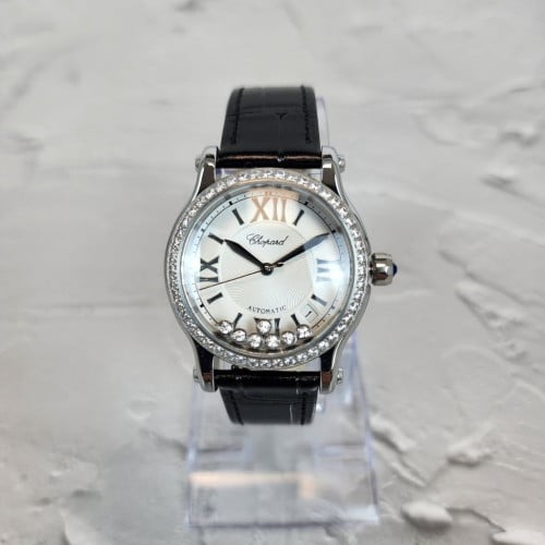 쇼파드 해피 스포츠 화이트 다이얼 다이아 시계