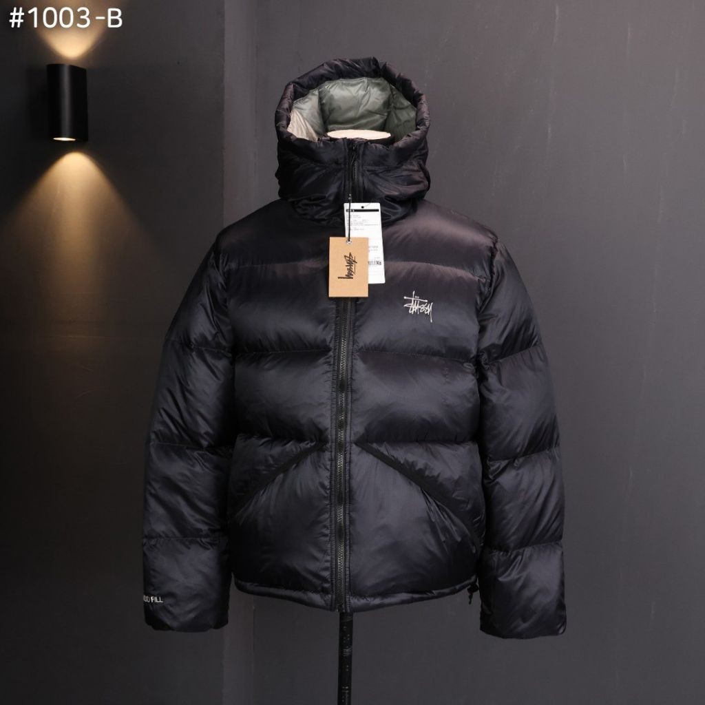 스투시 1003-B 마이크로 립스탑 다운 파카 팬텀 블랙 패딩
