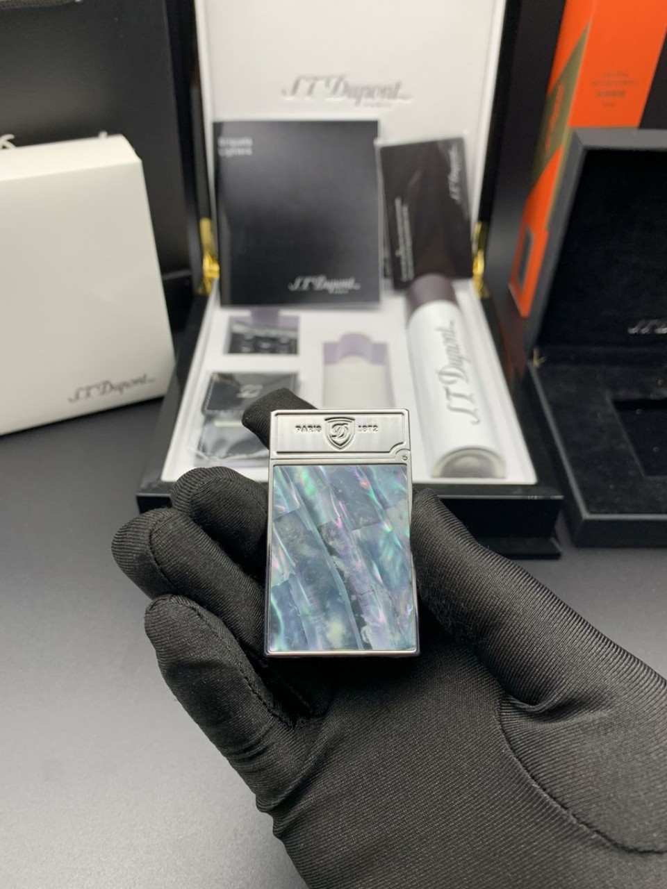 듀퐁 DDP10 씨쉘즈 블루 실버 라이터