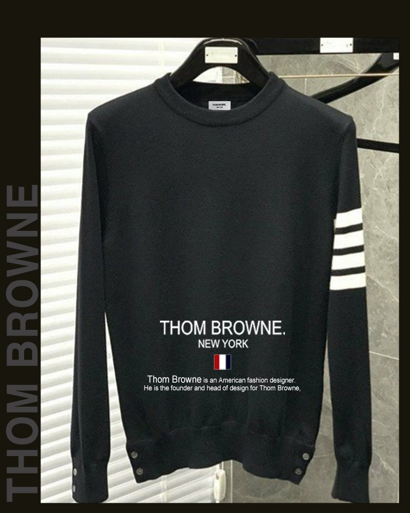 톰브라운 1218 옴므 기본 라운드 니트