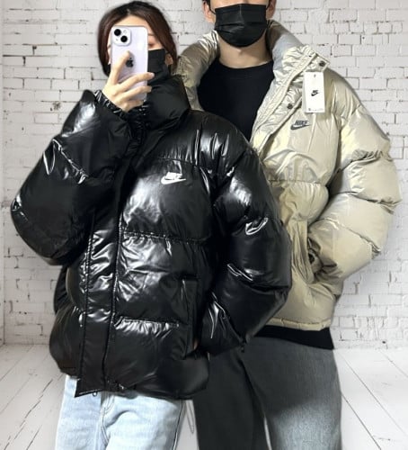 나이키 글로시 숏 패딩